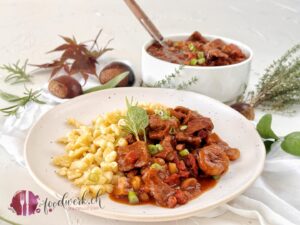 Rindsgeschnetzeltes mit Marroni