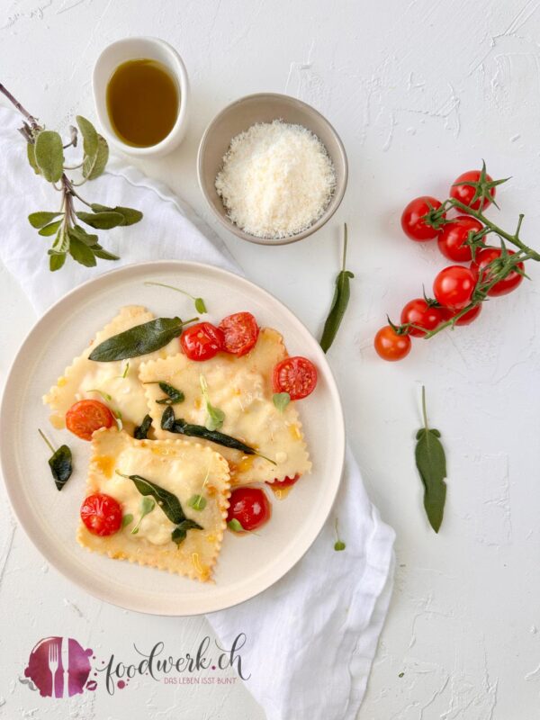 Gefüllte Ravioli mit Saucisson Vaudoise AOP