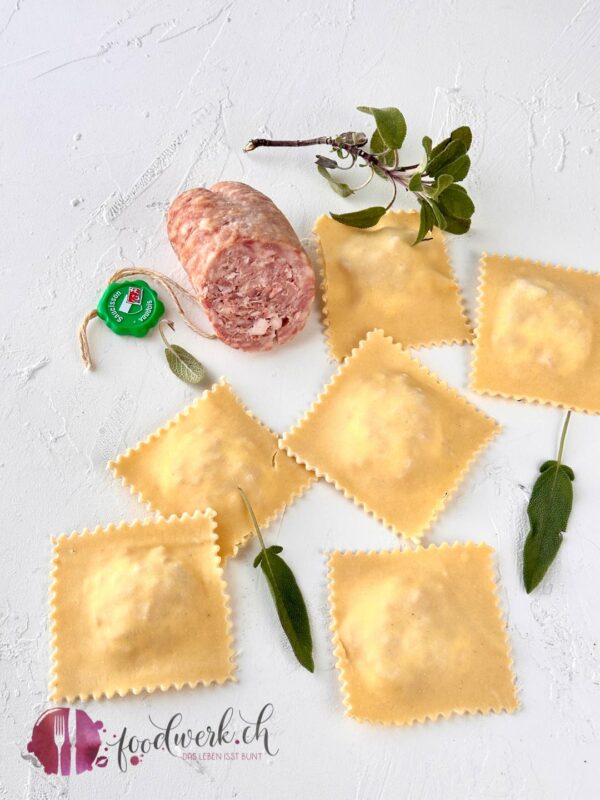 Ravioli mit Waadtländer Saucisson AOP